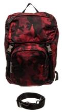 Prada Red Camouflage Tessuto Backpack
