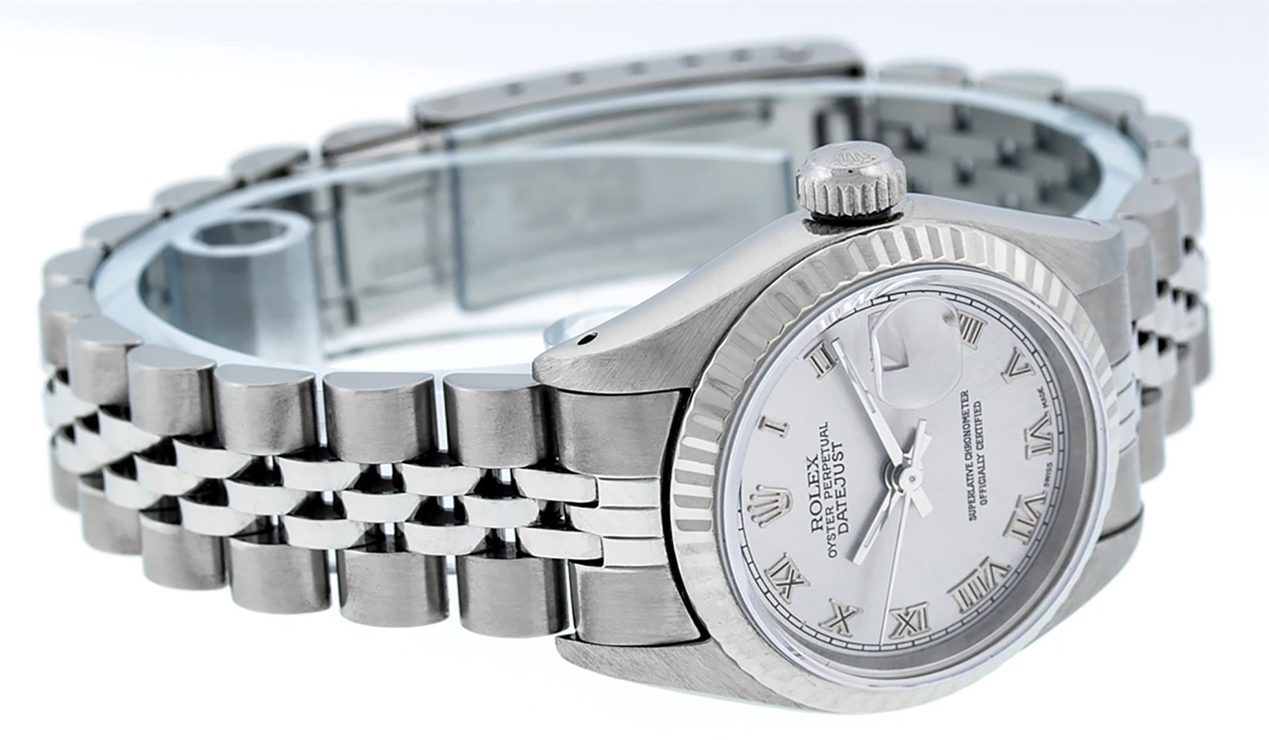 Rolex Ladies Stainless Steel Silver Roman 26MM Wristwatch Jubilee Band