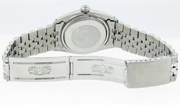 Rolex Mens Stainless Steel 36MM Silver Index Engine Turn Datejust Wristwatch