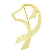 Tiffany & Co. Paloma Picasso Graffiti 18k Yellow Gold Open Dog Ribbon Brooch Pin