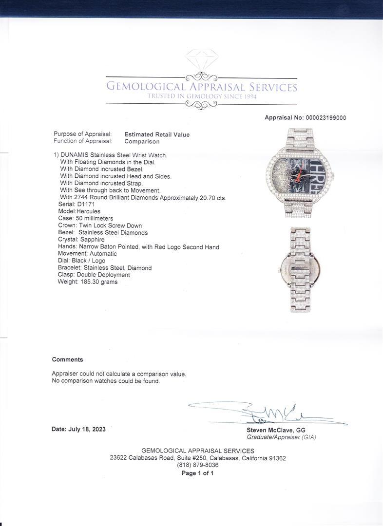 Dunamis Hercules Stainless Steel Diamond Encrusted Wristwatch