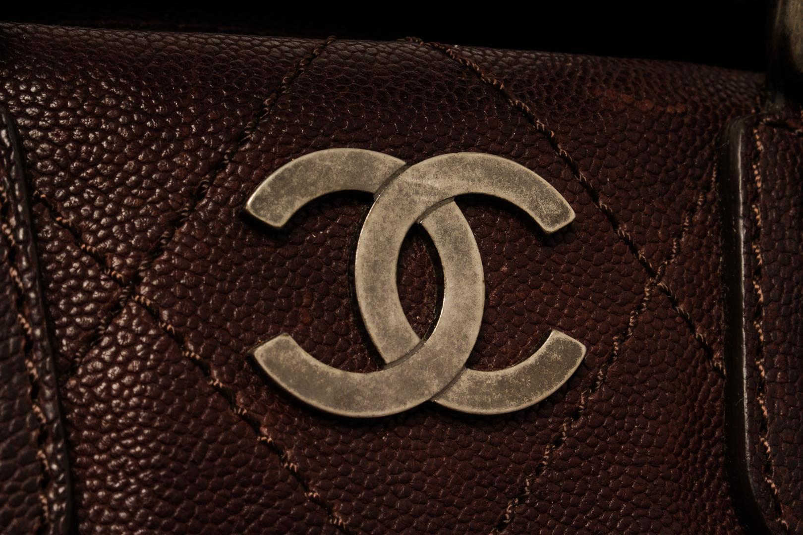 Chanel Brown Leather CC Handbag