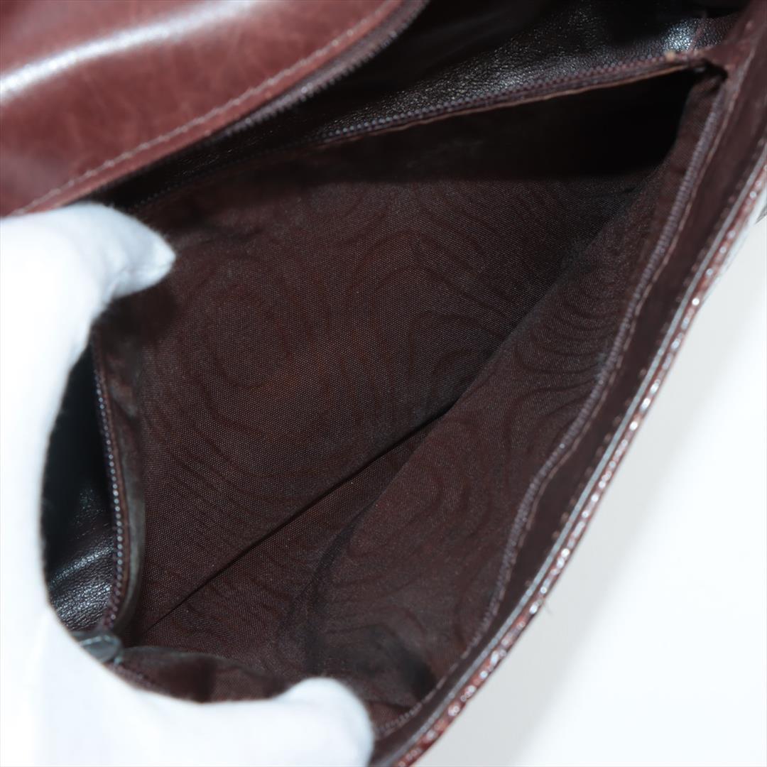 Chanel Brown Crocodile Leather CC Envelope Single Flap Shoulder Bag