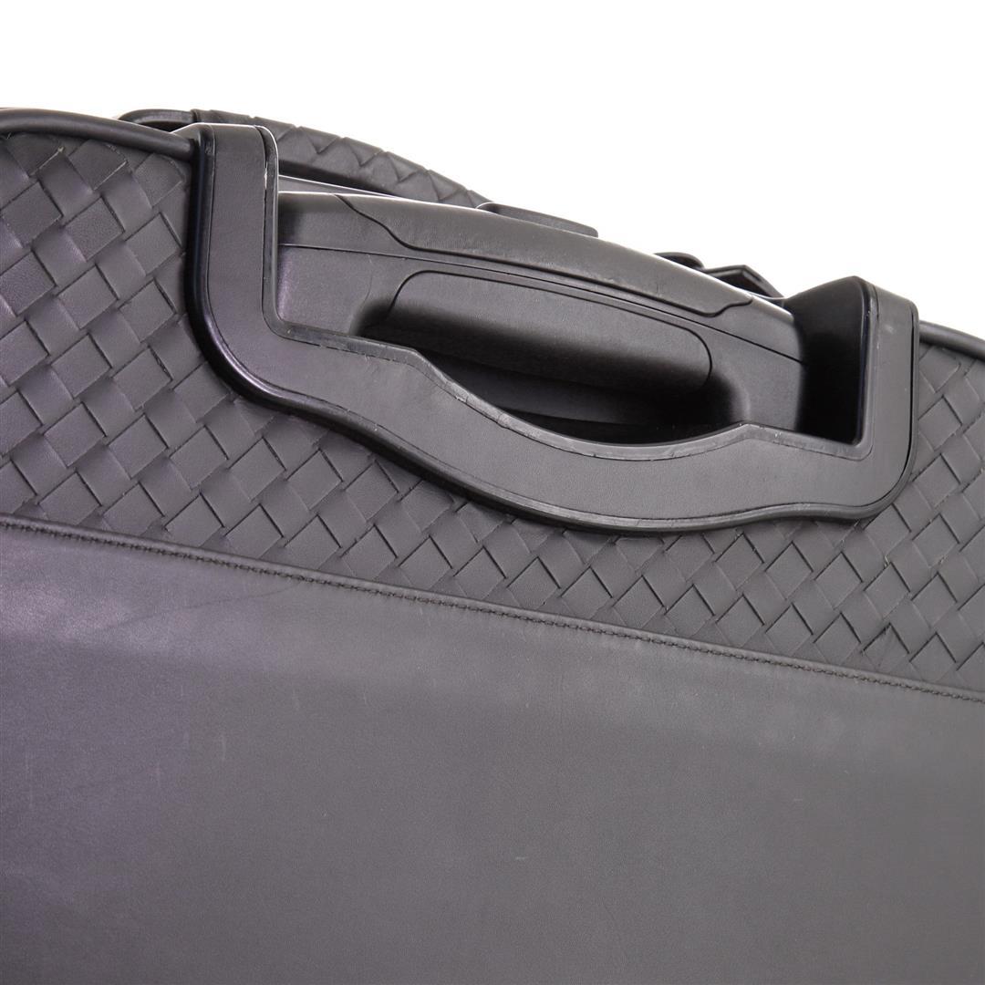 Bottega Veneta Black Leather Leather Medium Trolley Rolling Luggage