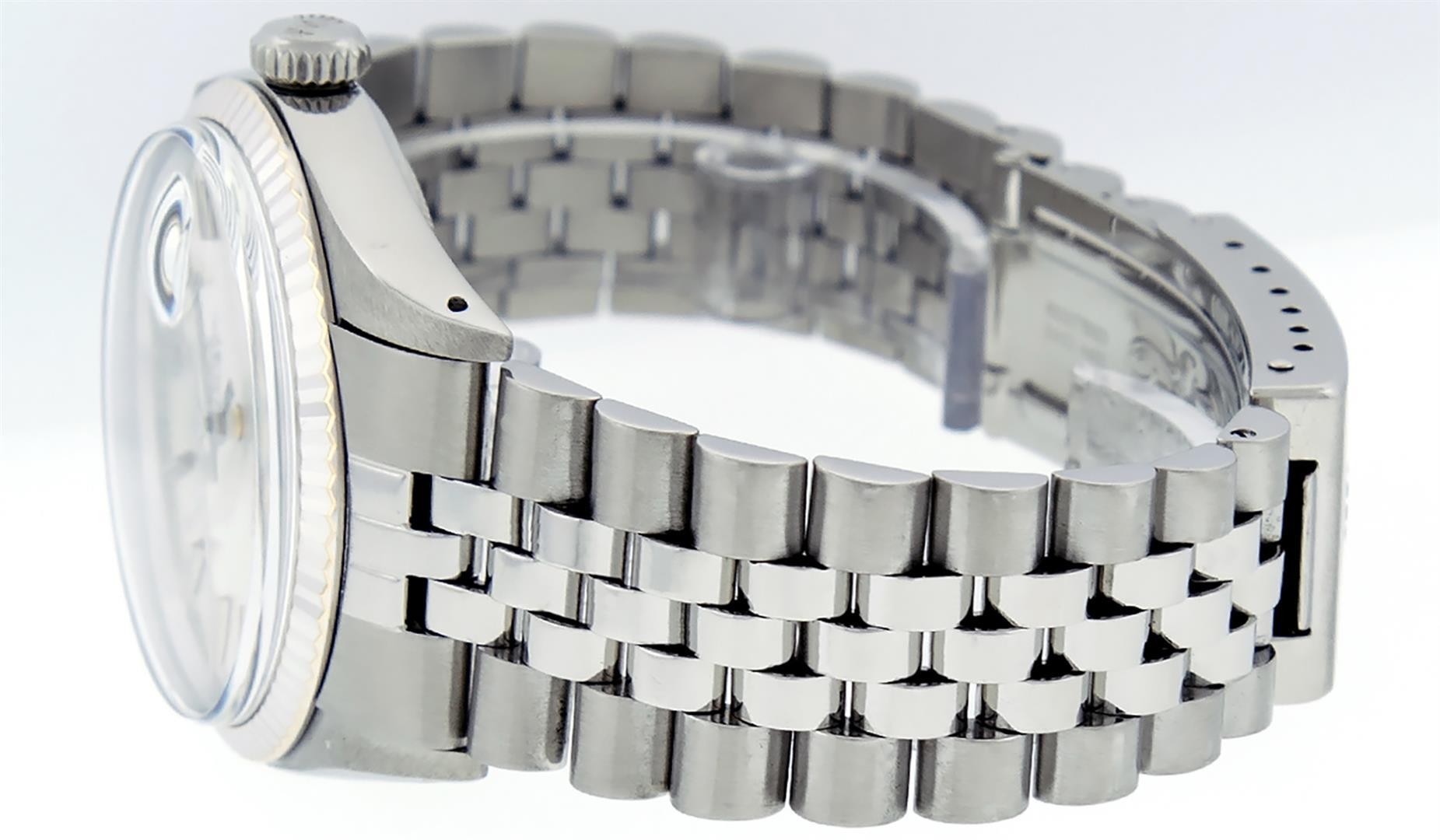 Rolex Mens Stainless Steel 36MM Silver Index Datejust Wristwatch