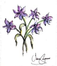 Jane SEYMOUR ORIGINAL: Purple Lilies Bunch