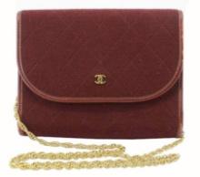 Chanel Red Quilted Tweed Square Flap Shoulder Bag