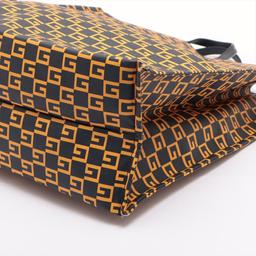 Gucci Black Yellow PVC Leather Square Tote Bag