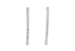 1.80 ctw Diamond Hoop Earrings - 14KT White Gold