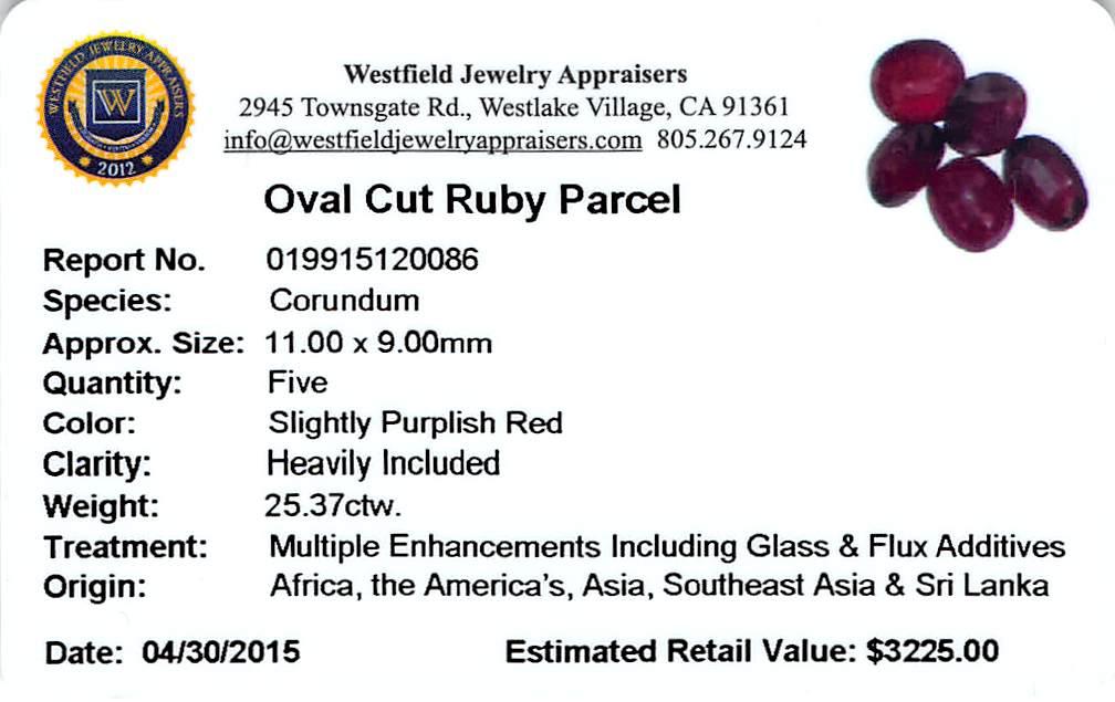 25.37 ctw Oval Mixed Ruby Parcel