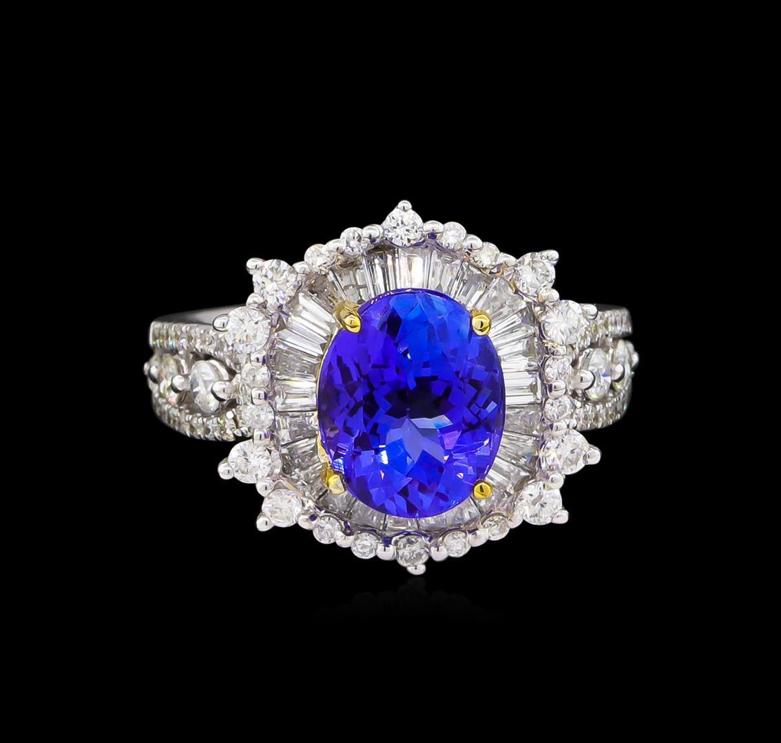 14KT Two-Tone Gold 3.15 ctw Tanzanite and Diamond Ring