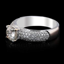 1.06 ctw CENTER Diamond 18K White Gold Ring (1.62 ctw Diamonds)