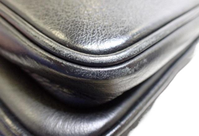 Balenciaga Black Leather Logo-Print Messenger Shoulder Bag