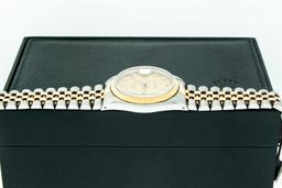 Rolex Mens Sapphire 2T Factory VVS Champagne Diamond 36mm With Rolex Box