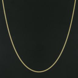 NEW Unisex Solid 14k Yellow Gold 22" Long 2.15mm Cuban Curb Link Chain Necklace