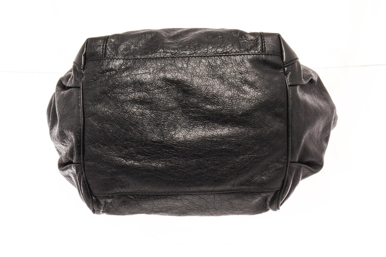 Balenciaga Black Lambskin Leather Velo Tote Bag