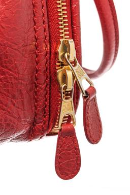 Balenciaga Red Leather Small Blanket Square Bag