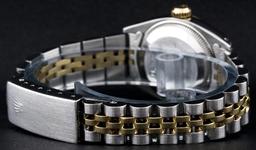 Rolex Ladies 2T Champagne Roman Fluted Wristwatch 26MM