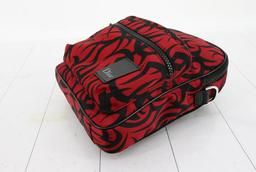 Christian Dior Red Black Nylon Tribal Rider Print Pattern Mini Shoulder Bag