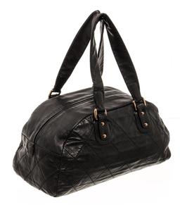 Chanel Black Quilted Lambskin Cloudy Bundle Bowler Bag