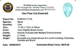 2.11 ctw Pear Emerald Parcel