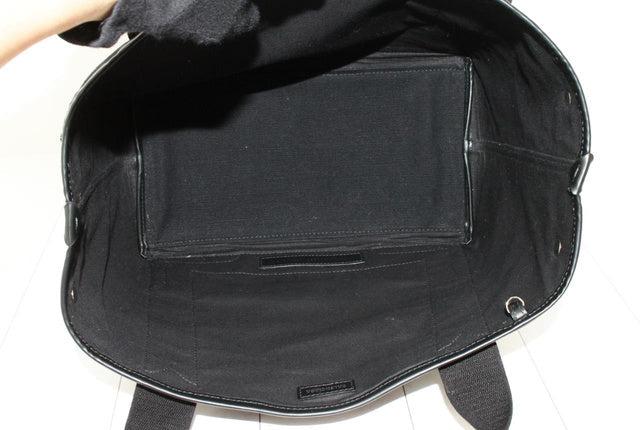 Balenciaga Black Canvas Navy Cabas Small Tote Bag