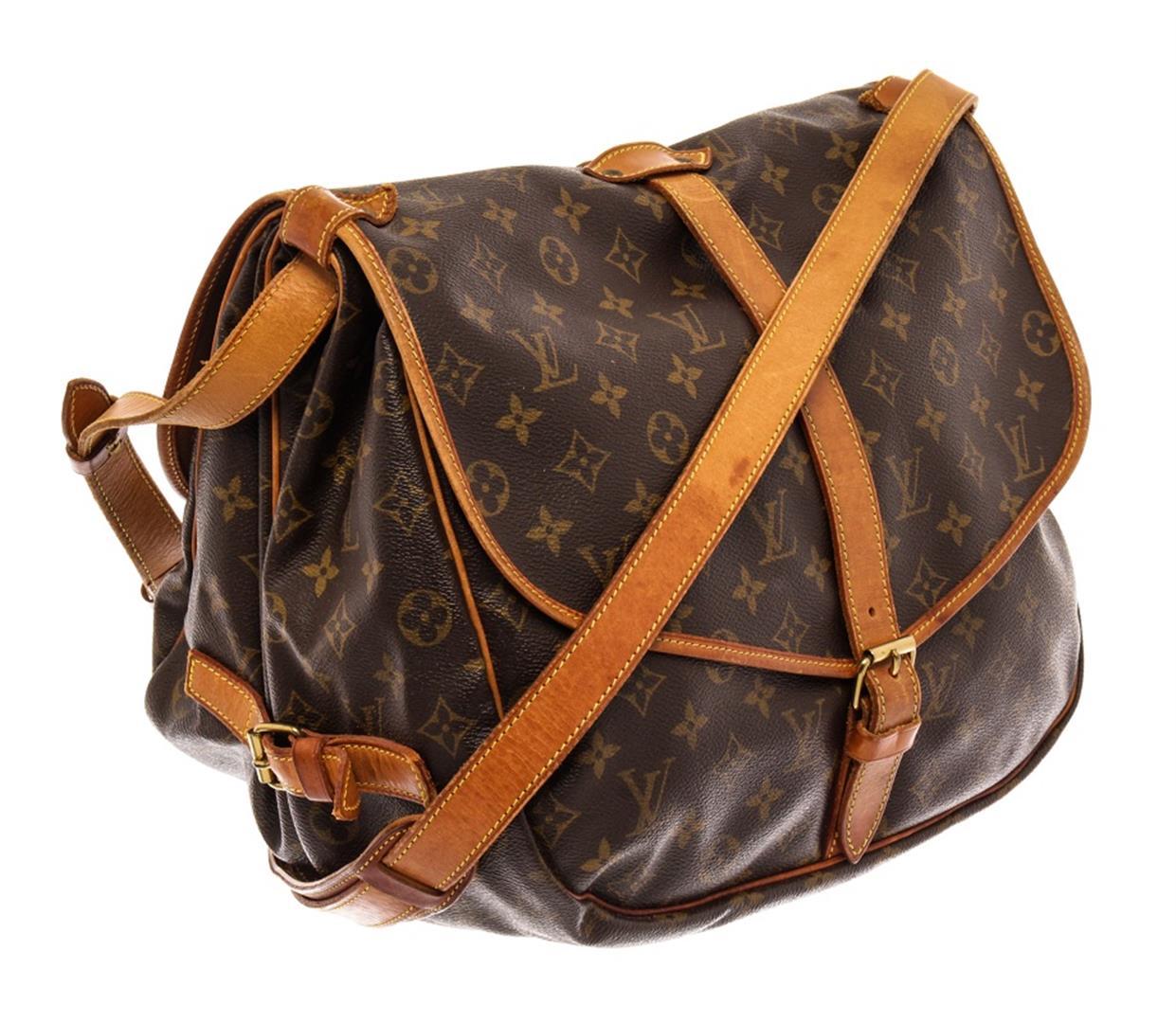 Louis Vuitton Brown Monogram Leather Saumur 35 Shoulder Bag