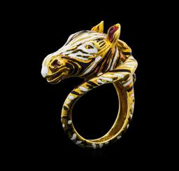 18KT Yellow Gold Zebra Ring