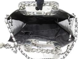 Chanel Silver Vinyl PVC Chocolate Bar Ice Cube Chain Shoulder Bag