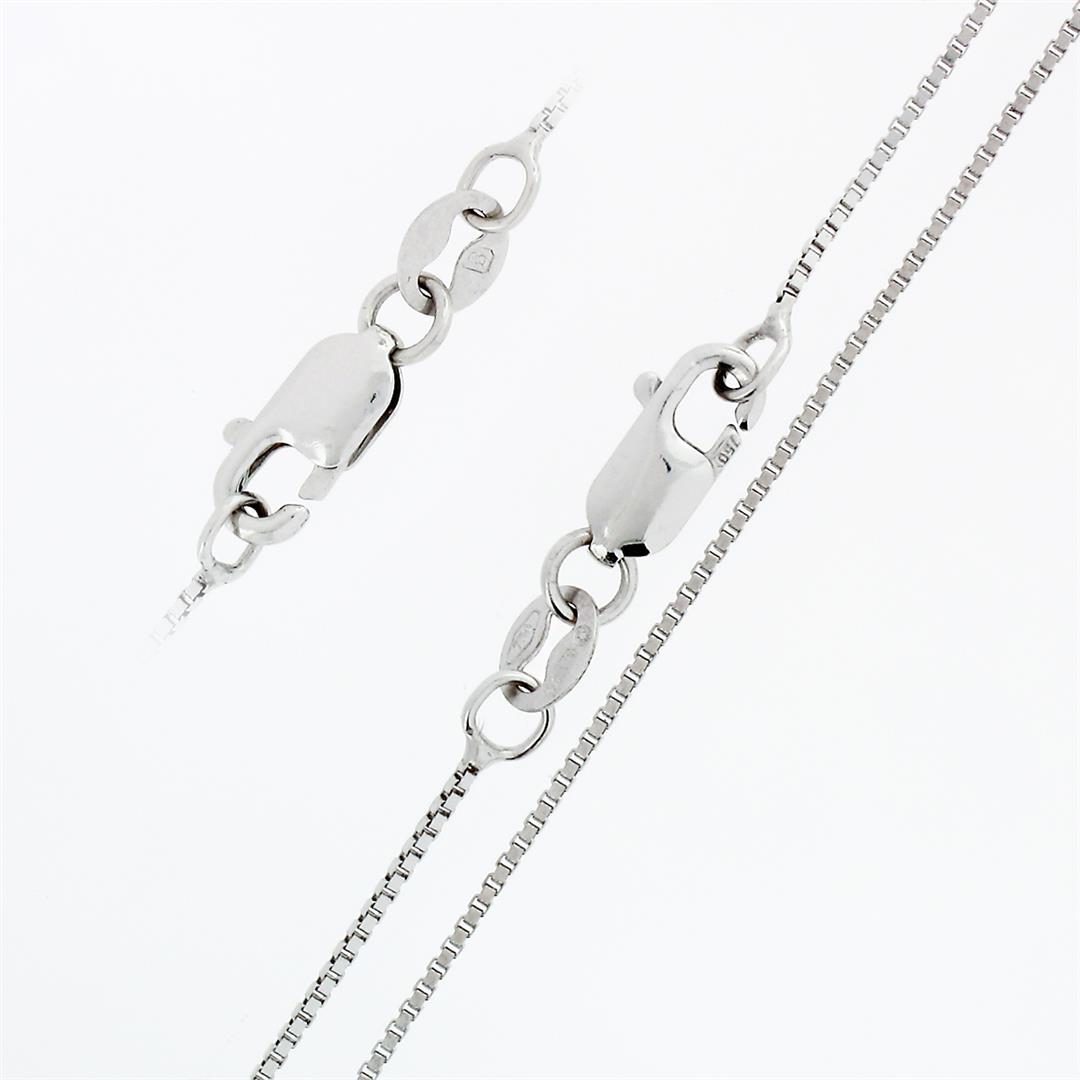 Yukiko 18k White Gold Wavy 0.12 ctw Round Diamond Pendant Necklace w/ Box Chain