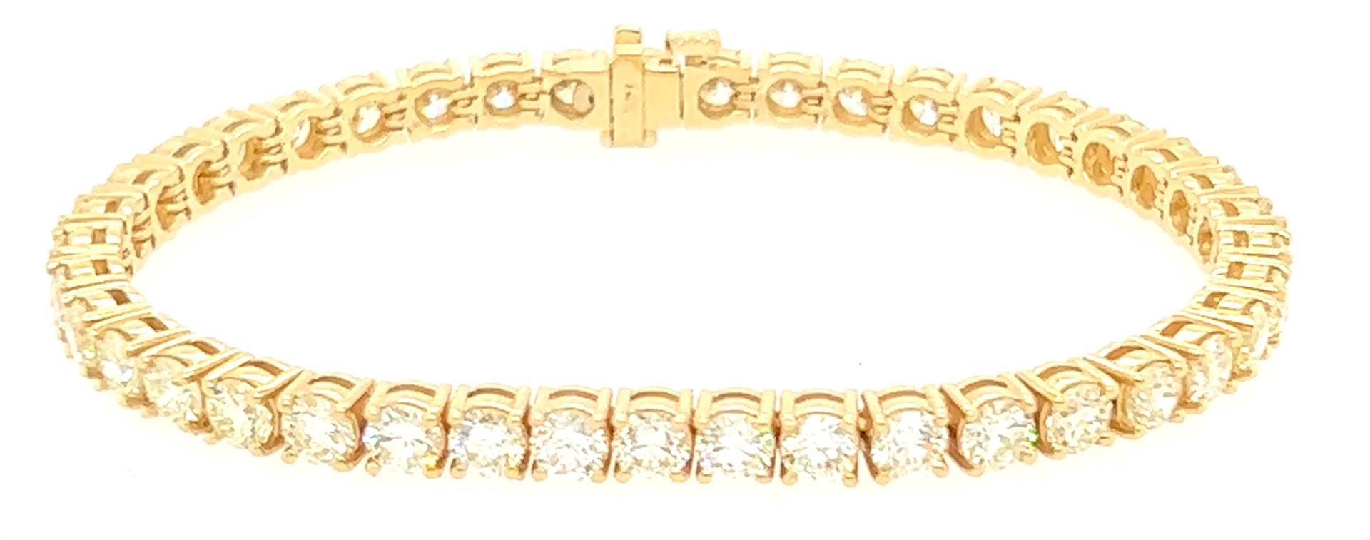 12.47 ctw Diamond Tennis Bracelet - 14KT Yellow Gold