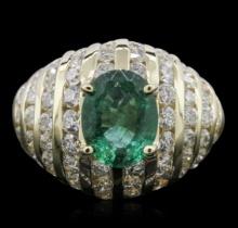 14KT Yellow Gold 2.03 ctw Emerald and Diamond Ring
