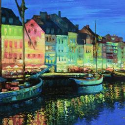 As Night Falls - Copenhagen by Behrens (1933-2014)
