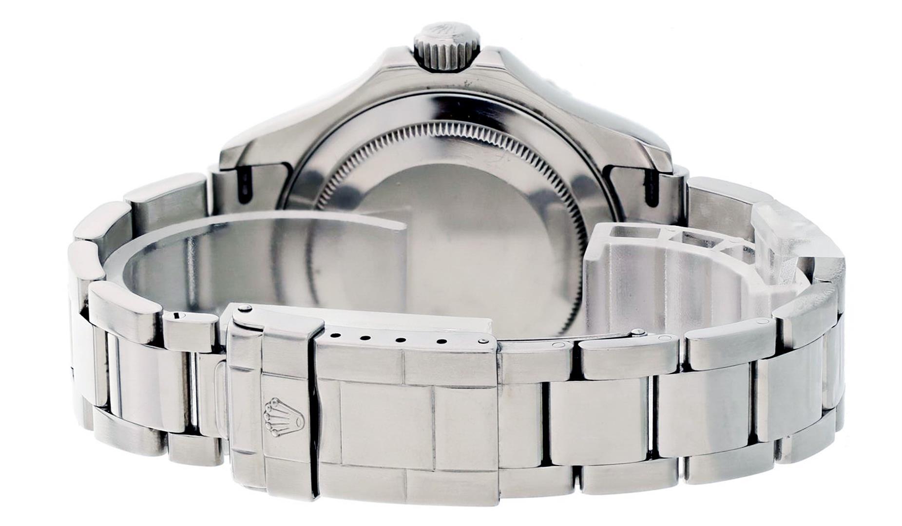 Rolex Mens Stainless Steel Platinum Dial 40MM Yacht Master Wristwatch