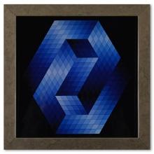Gestalt - Bleu de la serie Hommage A L'Hexagone by Vasarely (1908-1997)