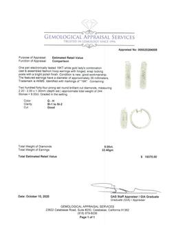 8.00 ctw Diamond Earrings - 18KT White Gold