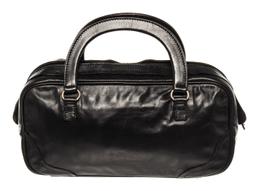 Prada Black Vitello Daino Leather Mini Satchel Bag