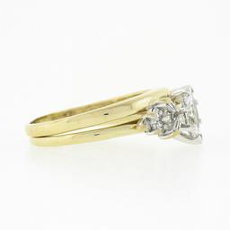 14K TT Gold 0.70 ctw Marquise Diamond Solitaire Engagement Custom Wedding Ring S