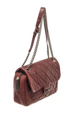 Chanel Burgundy Lambskin Chain Flap Shoulder Bag