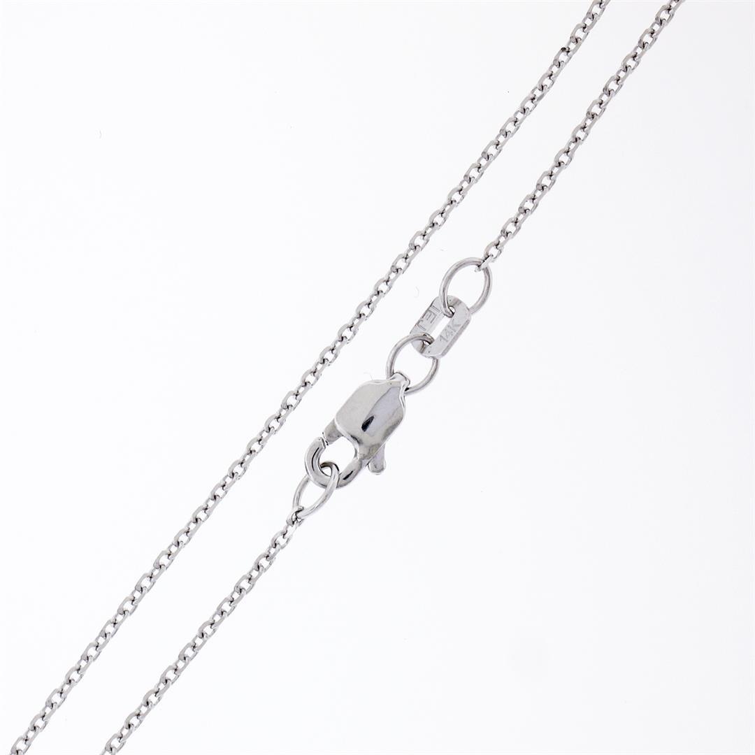 New 14k White Gold 1.52 ctw Fancy Colored Round Diamond Cross Pendant Necklace