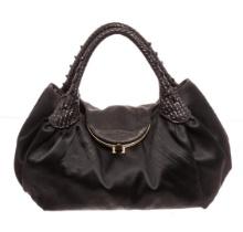 Fendi Black Leather Spy Handbag