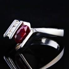 1.06 ctw UNHEATED Ruby and 0.14 ctw Diamond Platinum Ring (GIA CERTIFIED)