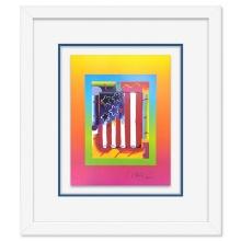 Flag with Heart on Blends III by Peter Max