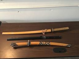 Three samurai swords