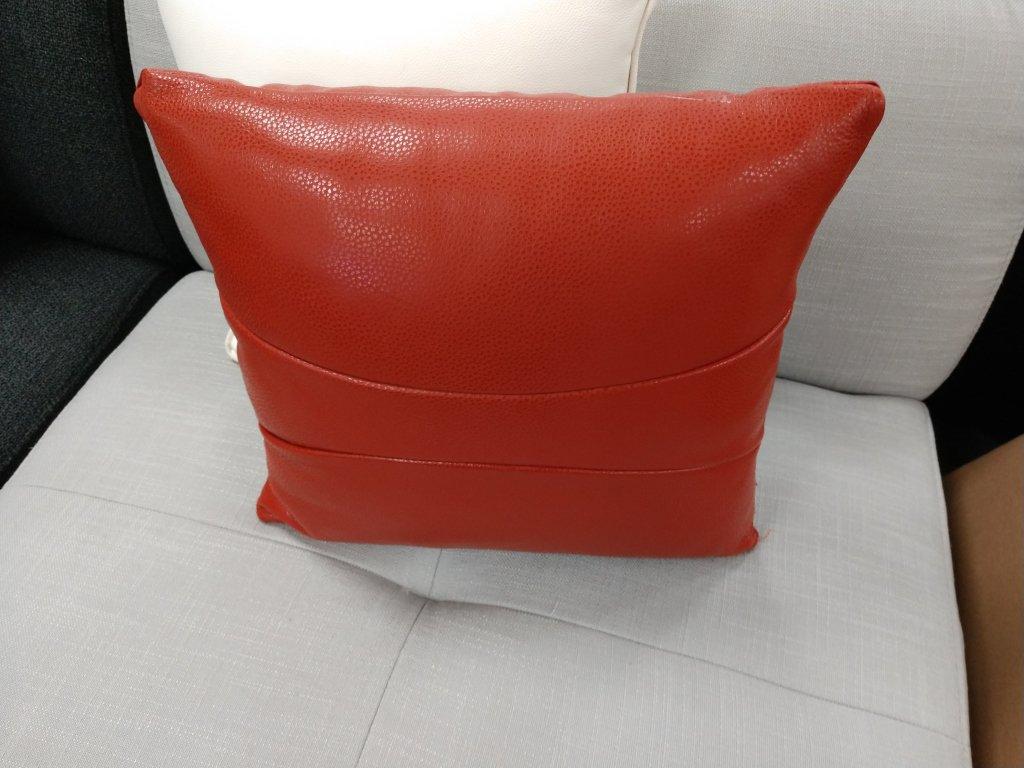 NEW Red/Orange And White Leather Decorator Pillows