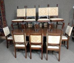 Antique Hand Carved Dinning Table With 12 Chairs