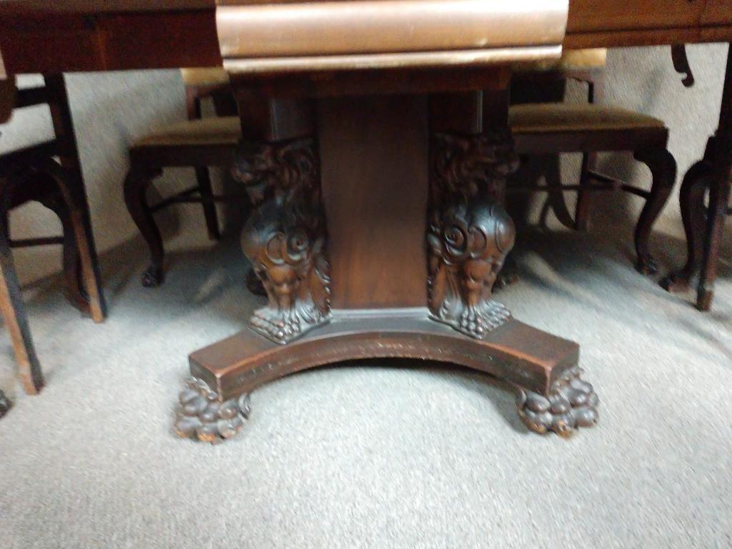 Antique Hand Carved Dinning Table With 12 Chairs