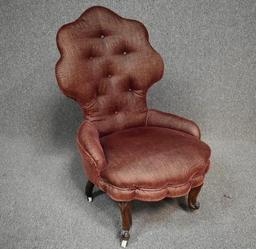 Vintage Victorian Style Balloon Back Chair