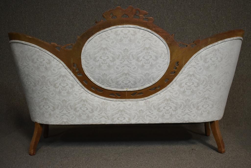 Antique Carved Rococo Revival Tufted Sofa