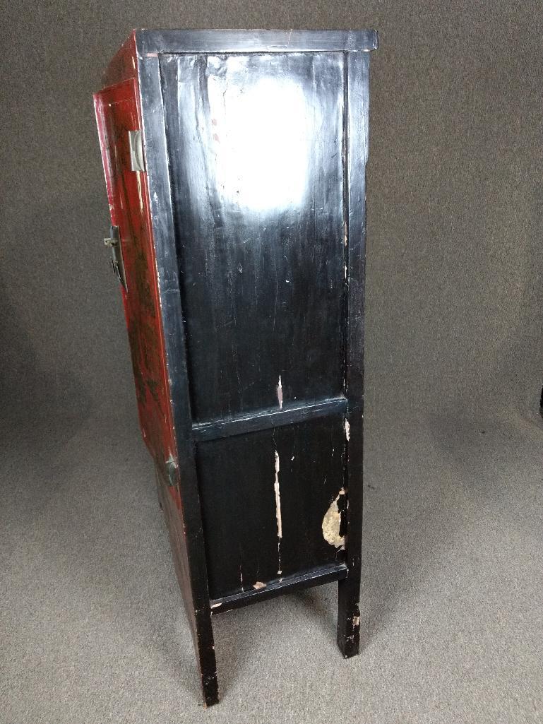 Hand Painted Asian Cabinet